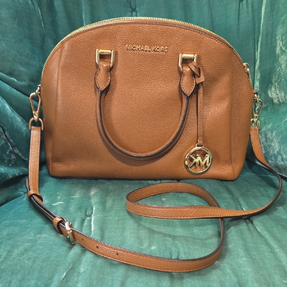 Michael Kors Brown Satchel with Gold Hardware